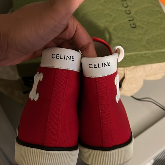 CELINE BLANK MID LACE UP SNEAKER WITH TOE CAP IN - Picture 5 of 5
